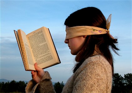 Blindfold Reading Book photo