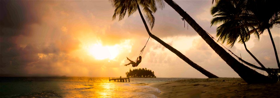 Beach Sunset Swing photo