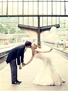 Wedding Couple Kiss photo