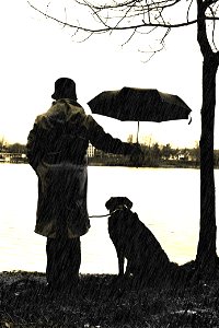 Dog Owner Umbrella photo