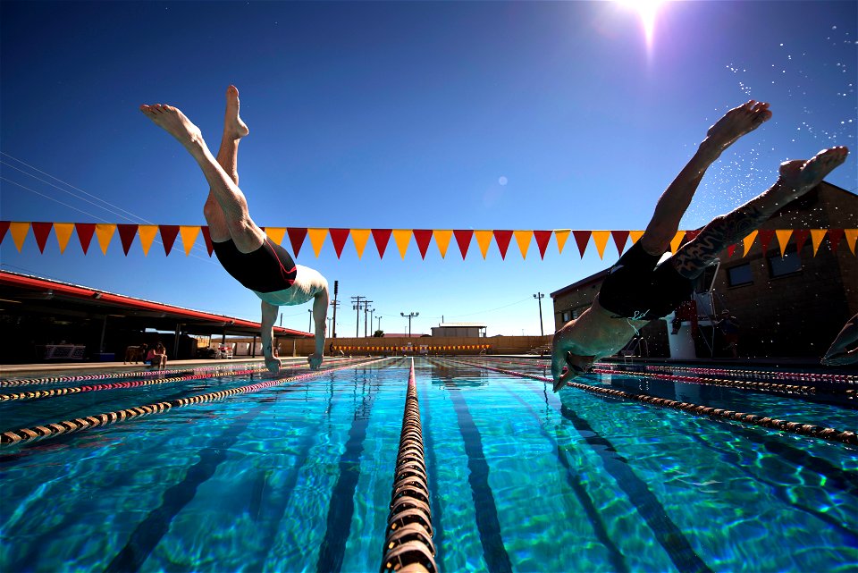 Swimmer Diving Pool