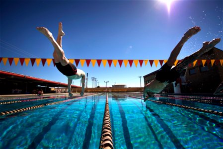 Swimmer Diving Pool
