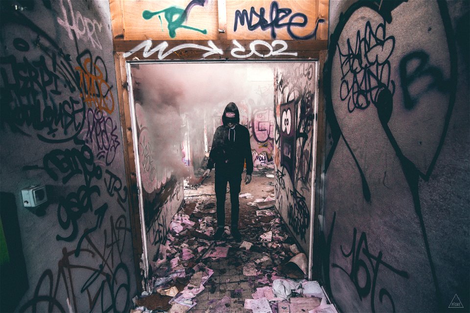 Smoke Bomb Abandoned Building
