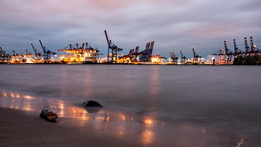 Night photograph port maritime