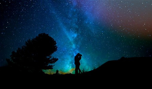 Milky Way Couple Kiss