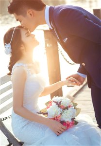 Wedding Couple Kiss photo