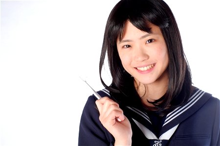 Schoolgirl Toothbrush photo