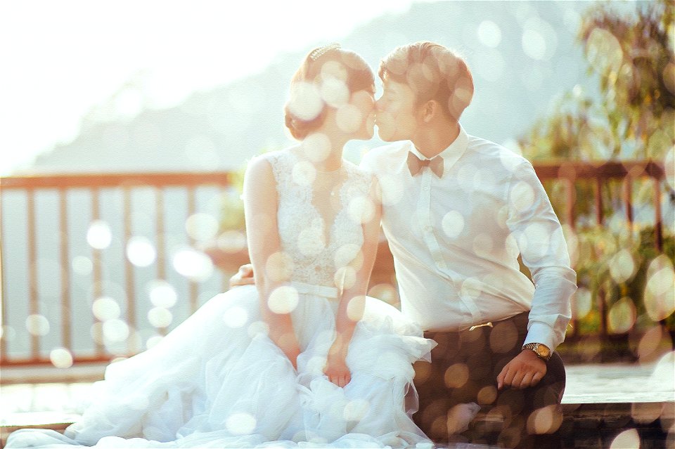 Wedding Couple Kiss
