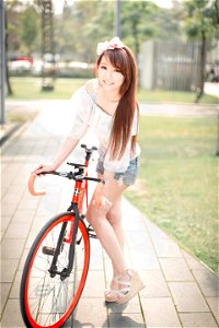 Woman Road Bike photo