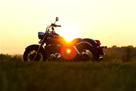 Motorcycle Sunset photo