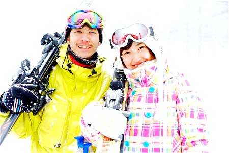 Couple Skiing