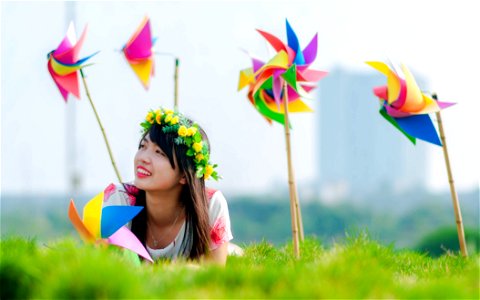 Woman Pinwheel photo