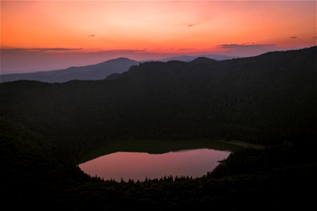 Sunset on the mountains photo
