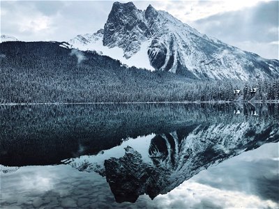Mountain reflection photo