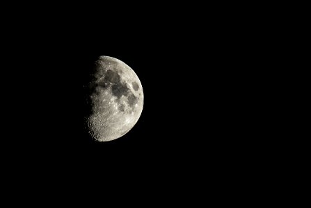 Half Moon In Black Sky