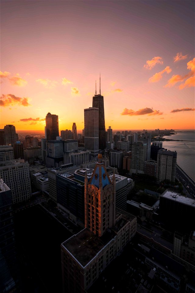 Chicago skyscrapers – Sunset photo