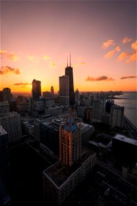 Chicago skyscrapers – Sunset photo