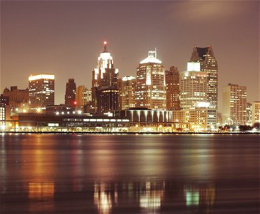 Detroit by night photo