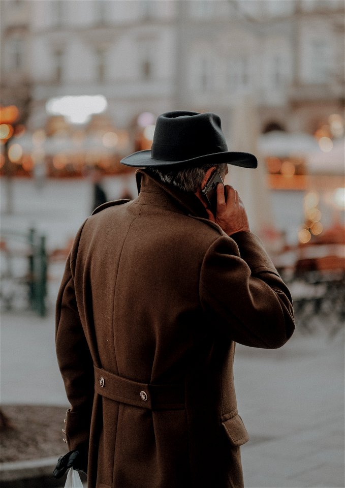 Old Man Talking On The Phone