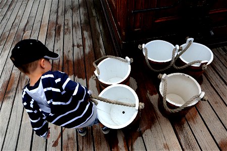 Matey Carrying Water Buckets on Cutty Sark photo