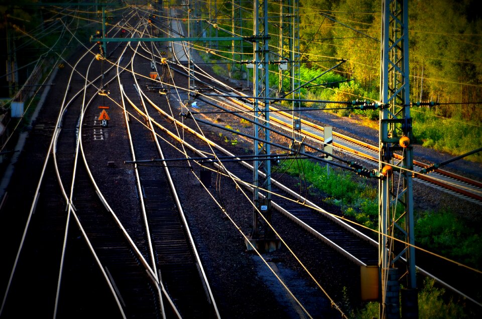 Railway tracks soft railroad tracks