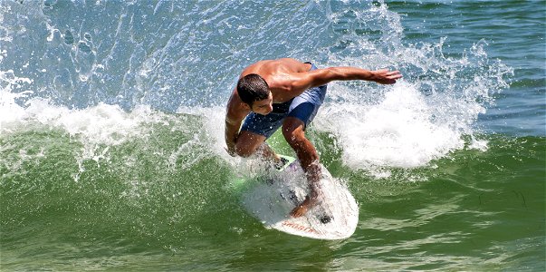 Surfing a wave photo