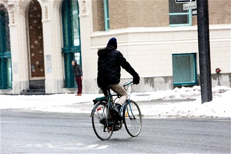 Biker In The Street photo