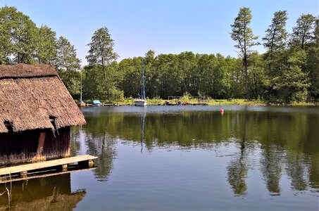 Landscape old boat house thatched