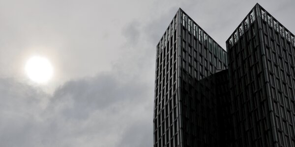 Skyscraper architecture sun