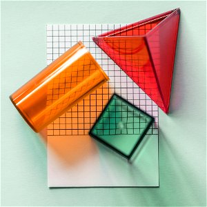 Geometrical cubes on a paper photo
