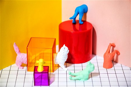 Colorful and bright miniature pet figures photo