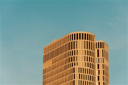 Building in sunset