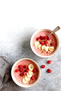 Pink acai bowls photo