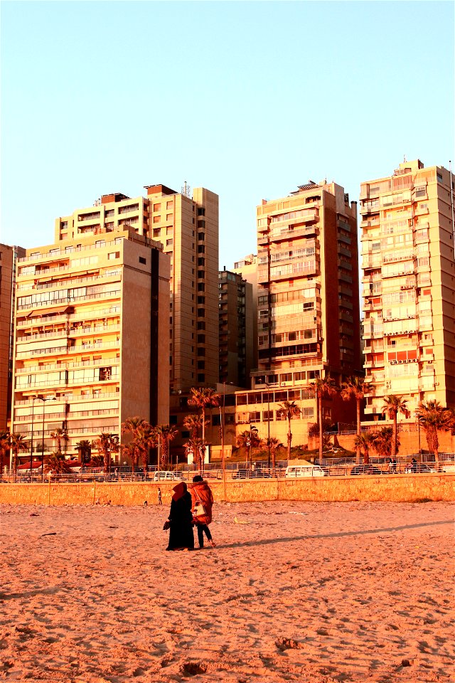 Beach under the city