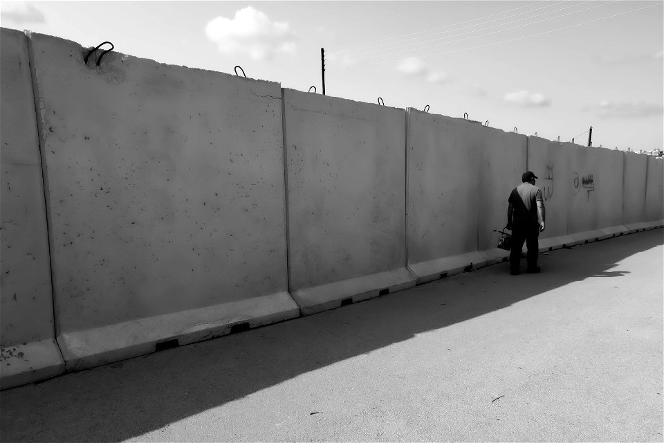 Man and wall