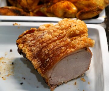 Fat roast pork pig roast photo