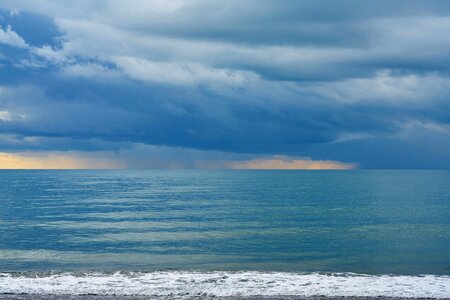 Wave sand sky photo