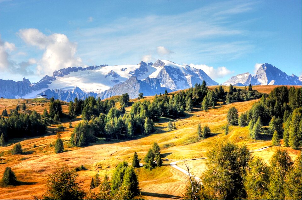 Alpine mountains landscape