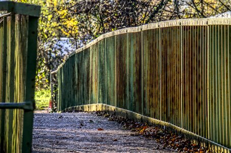 Steel railing green photo