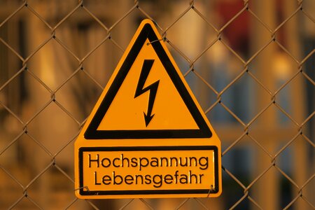 Dangerous warning electricity photo