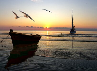 Boats dawn rest photo
