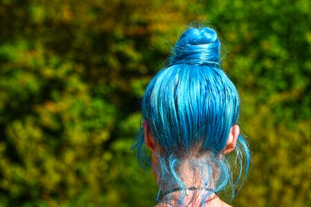 Woman hairstyle colored hair