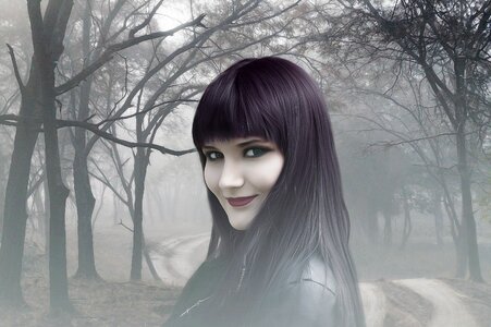 Dark gothic girl gothic model