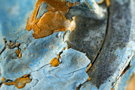 Rusting chipped paint yellow