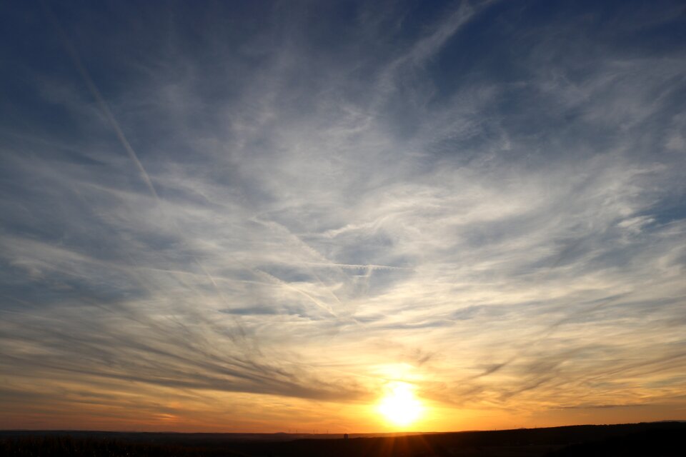 Evening clouds sunlight