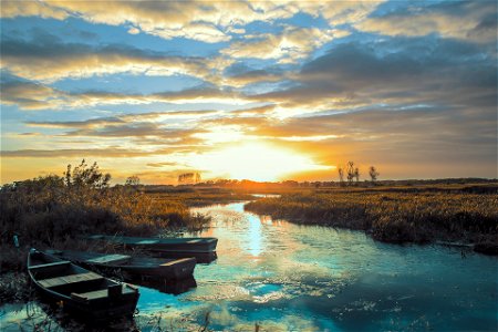 River Sunset Boat