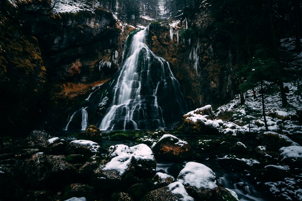 Waterfall Snow Winter