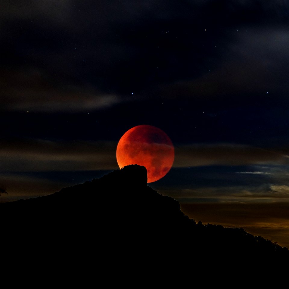 Moon Night Rock Mountain