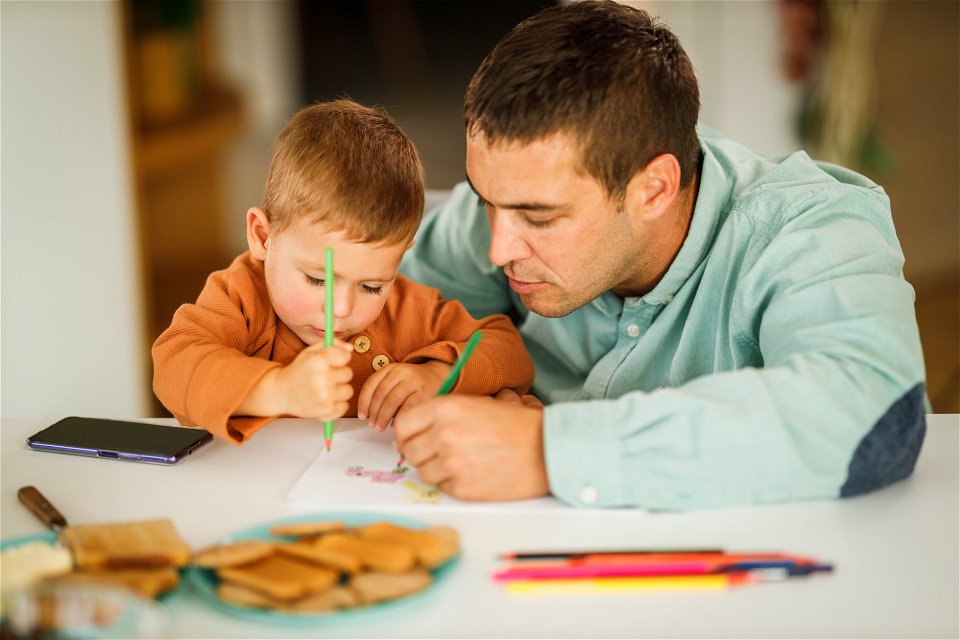Father Son Drawing