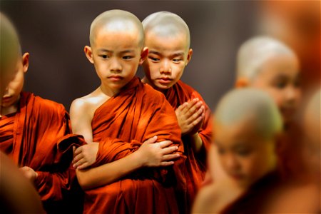 Monk Children Buddhism photo